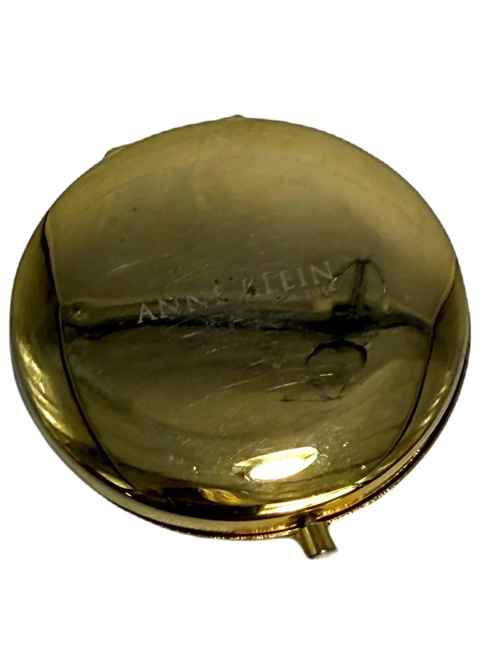 Vintage Anne Klein gold-tone and enamel compact with double mirror